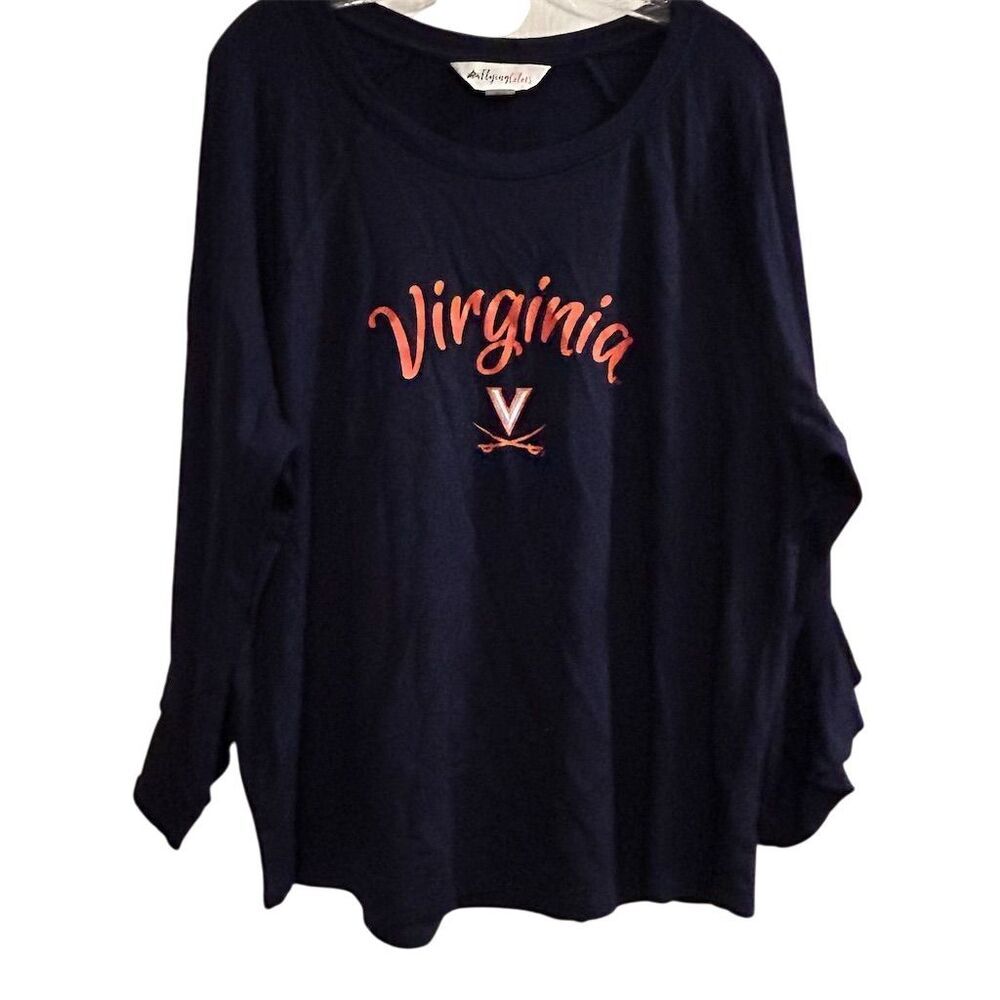 Flying‎ Colors Virginia Cavaliers Women's Ruffle Sleeve Top Blue XL